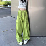 Zingj High Waist Rope Leg Pants Casual Pants Children Summer Thin Cargo Pants Loose Thin Wide Leg Pants