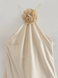 Summer New Women's Dress Sexy Back Tiker Hanging Neck Halter Dress