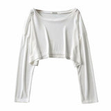 Zingj New Summer Solid Color Sweater Air Conditioning Shirt Women's Pullover Round Neck Loose T-Shirt