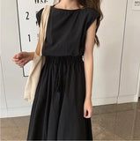 Literary Dress for Women Round Neck Mid-length A-line Cotton and Linen Large Size Dresses Party