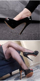 Onlymaker Women's Peep Toe Pumps Platform Fashion Spike Pumps Extremely High Heel Party Wedding Slip On Shoes Big Size