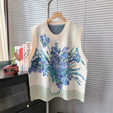 Painting Design Sense Minority Vest Knitted Vest With Loose Lazy Soft Waxy College Style Sleeveless Sweater Horse