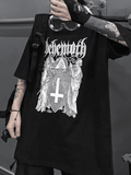 Men's Gothic Ancient Cross Graphic Tee- Outfit