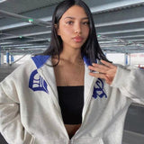 Wings Print Hoodies Women High Street Harajuku Sweatshirts Vintage Loose Y2K Long Sleeve Sweatshirt Women Hoodie