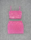 Net Dress Slim Tidling Waist Waist Vest Ass Two-Piece Sling