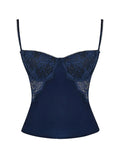 Blue Sexy See Through Lace Slim Corset