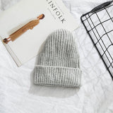 Women 2020 New Solid Knitted Warm Soft Trendy Hats Simple Korean Style Womens Wool Casual Caps Elegant All-match