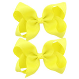 4'' Cute Solid Grosgrain Ribbon Bowknot Hair Clips For Girls Handmade Hairpins Barrettes Headwear Kids Hair