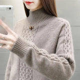 Sweater Women Hot Loose Turtleneck Long Sleeve Knitting Jumper Autumn Thick Warm Casual Ladies Sweaters