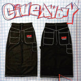 Pocket Embroidered Letter Print Jeans Men's Shorts Summer Vintage Super Wide-Legged Jeans 211-0-Outfit