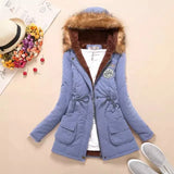winter military coats women cotton wadded hooded jacket medium-long casual parka thickness plus size XXXL quilt snow