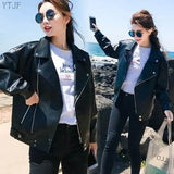 Zingj Leather Coat Female Short Spring And Autumn Winter 2024 Korean Version Coat Student Bf Loose Motorcycle Leather Jacket