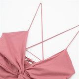 Knot Slip Long Dress Women Pink Sexy Summer Woman Dress 2023 Backless Elegant Party Dresses For Women Evening