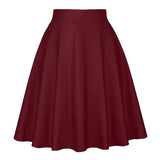 Summer Rockabilly Skirt Vintage 50s Floral High Waist Retro Hepburn Swing Cotton Women Clothing 60s Midi Casual