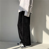 Trousers Men's Version Of The Trend Autumn And Winter Loose Drop Feeling Mop Straight Trousers Ins Harbor Style Vintage Daddy