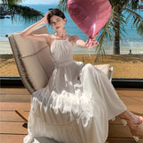 Zingj Yunnan Seaside Vacation Lace Lace Hanging Neck Show Back Tie