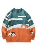 Farm Land Jacquard Knit Sweater- Outfit