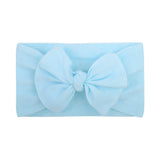 New Cotton Solid Baby Headband For Cute Girls Kid Wide Bow Knot Turban Elastic Hairbands Handmade Headwear Hair