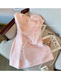 Sweet Elegant Princess Dress Women Korean Sexy Slim Gauze Patchwork Sleeveless Mini Dress Fashion Bodycon Clubwear