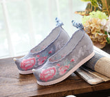 Zingj Shoes Hanfu Shoes Ancient Style Female Embroidered Cloth Shoes Inside The Raised Head Ancient Costume Shoes Cloth Shoes