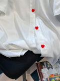 Peter Pan Collar Women Blouse New Cartoon Embroidery Sweet Preppy Shirts All Match Harajuku Casual Short Sleeve