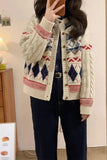 Knitted Design Buttoned Cardigan- Outfit