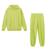 2021 Women Hoodies and Sweatpants White Tracksuits Female Two Piece Solid Color Pullovers Jacket Lounge Wear