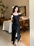 Special Price Does Not Return] Xiu Xixi 2025 Summer Out-To-Shoulder Flower Dress High-End Long Dress