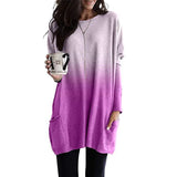Urban Leisure Color Long Sleeve Casual Pocket Top Women's