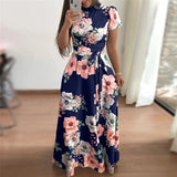 Size Autumn And Winter Women's New Style 2022 Dress Print Street Long-sleeved High-neck Tie Long