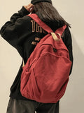 Vintage Wash College School Backpack-Outfit