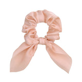 Color Women Hair Scrunchie Bows Ponytail Holder Hairband Bow Knot Scrunchy Girls Hair Ties Hair