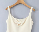 Solid Bow Tank Mini Dress l-Outfit