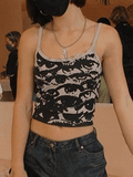 Screen Eye Print Crop Cami Top- Outfit