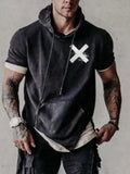 Male Short Sleeve Pullover Streetwear 2022 Summer Casual Loose Hoodies Sweatshirt For Men Fashion Pattern Print Hooded