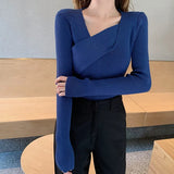 Sexy V neck Sweater Women Sweaters Fashion Jersey Women Winter 2021 Autumn Pullover Women Sweater Jumper Truien