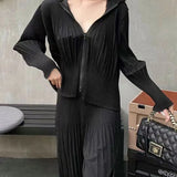 Folded Women's Spring And Autumn Hoodie Hoodie Hulled Trousers Set Fashion Casual Sports
