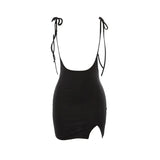 2021 New Europe Hot Sexy Bandage Shoulder Strap Slim Split Mini Dress Tank Strapless Dresses Suspenders Women
