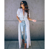 Bikini Cover-ups Long White Tunic Casual Summer Beach Dress Elegant Women Plus Size Beach Wear Swim Suit Cover