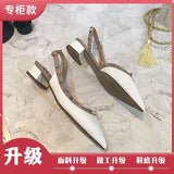 Sandals High Heels Women 2025 Summer New Small Design Rivet Tip French Style Heced
