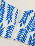 Women Two Pieces Beachwear Elegant Ruffles Sleeve Beach Dresses Leaf Print White Long Dress High Waist Bodycon