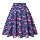 Autumn Pleated Skirts 2021 Womans Saias Midi Faldas 50s 1950s Vintage Women Big Swing Housewife Rockabilly Party