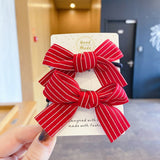 New Girls Red Butterfly Knot Hair Rope Love Wave Spot Hair Circle Girl Double Horsetail Head Rope Fashion Hair