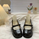 Retro High Heel Round Head Coarse Heel Single Shoes 2025 New Temperament Coarse Heel Evening Mary Jane Women's