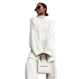 And Autumn Women's Knitting Knitting Hood Loose Irregular Thick Sweater Street Trendy High-Neck Knitting