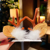 Women Girls Cartoon Christmas Antlers Hairpins New Year Sweet Hair Decorate Barrettes Hair Clips Novelty Hair