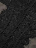 Lace Paneled Mesh Corset Top-Outfit
