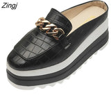 Women Flip Flops Comfortable Rubber Platform Shoes Women Casual Round Toe Flat Loafers Flats Autumn Women Shoes