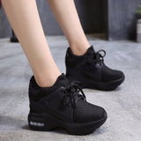 Spring New Style Bailai Sports Shoes Korean Version Student Net Cloth Shoes Heighten Women's Shoes Thick Soles Travel Leisure