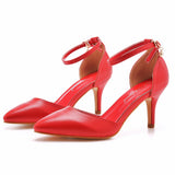 Cm Large-Size Sandals Fine-Heeled Pointed Sandals White Pointed Shoes Women's High Heels Wedding